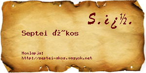 Septei Ákos névjegykártya